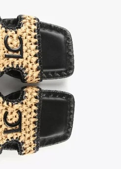 Online Sandalia pala efecto rafia Calzado