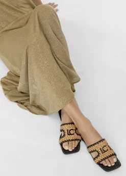 Online Sandalia pala efecto rafia Calzado