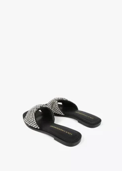 Clearance Sandalia plana con pedreria Calzado