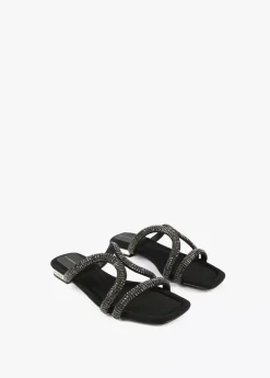 Discount Sandalia plana con pedreria Calzado