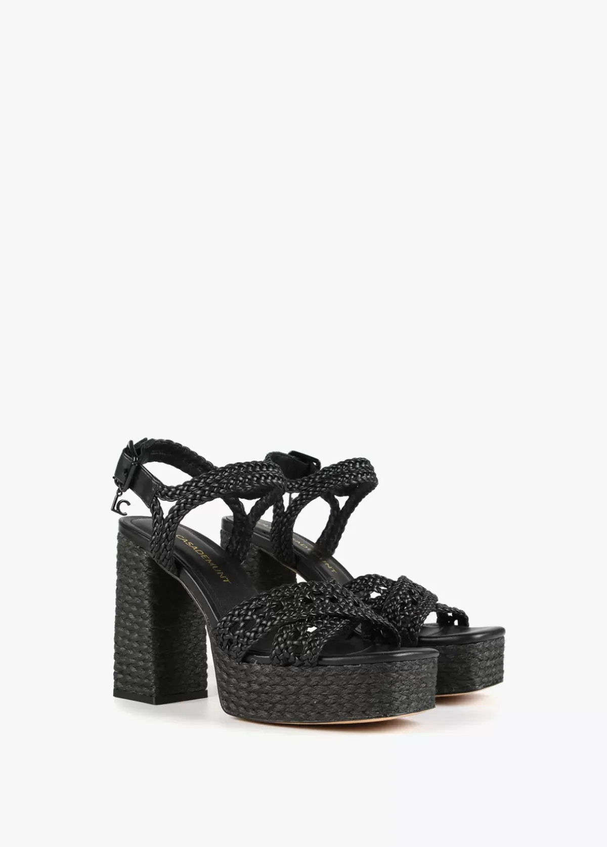 Sandalia plataforma y efecto crochet Calzado