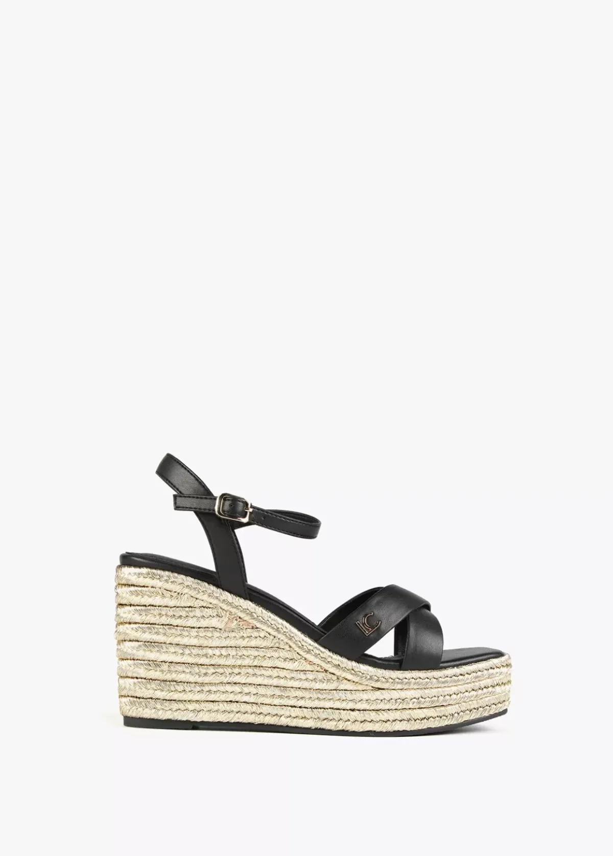 Sale Sandalia tipo cuña metalizada Calzado