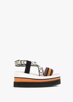 Online Sandalia tipo plataforma tricolor Calzado