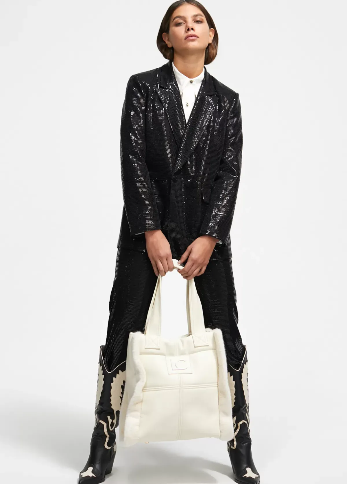 Outlet Shopper efecto piel y pelo Bolsos De Hombro|Bolsos Grandes