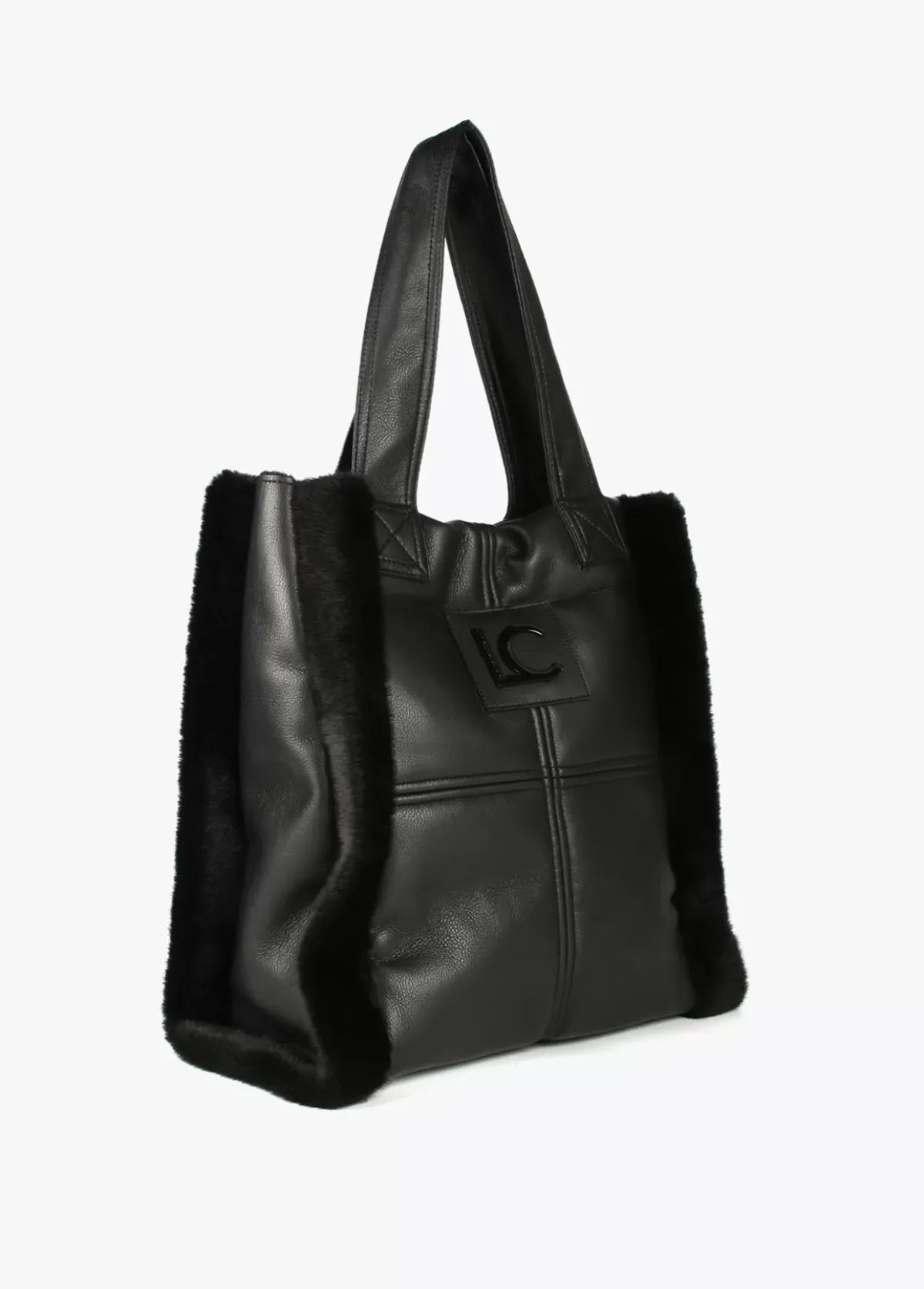 Shopper efecto piel y pelo Bolsos Shopper|Bolsos De Hombro