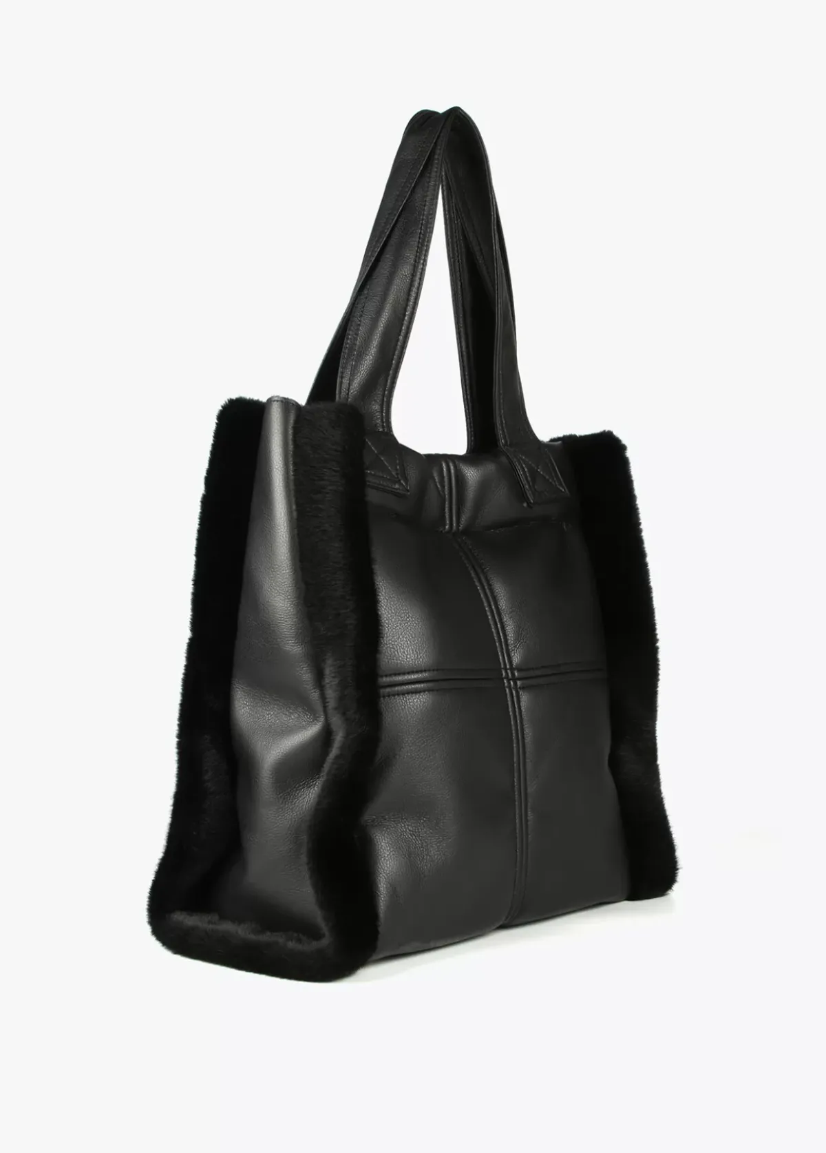 Shopper efecto piel y pelo Bolsos Shopper|Bolsos De Hombro