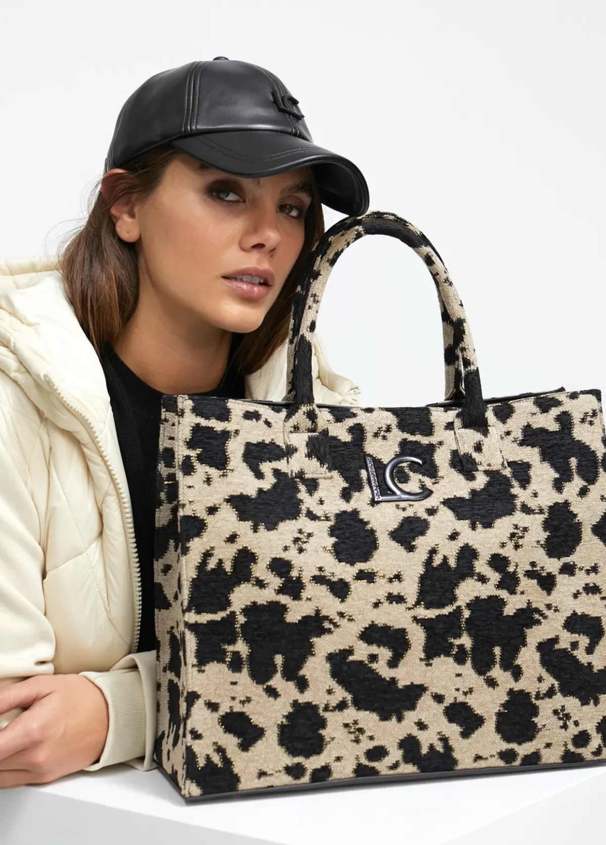 Online Shopper tejido animal Bolsos Shopper|Bolsos Grandes