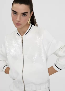 Clearance Sudadera cremallera con lentejuelas Chaquetas Y Gabardinas