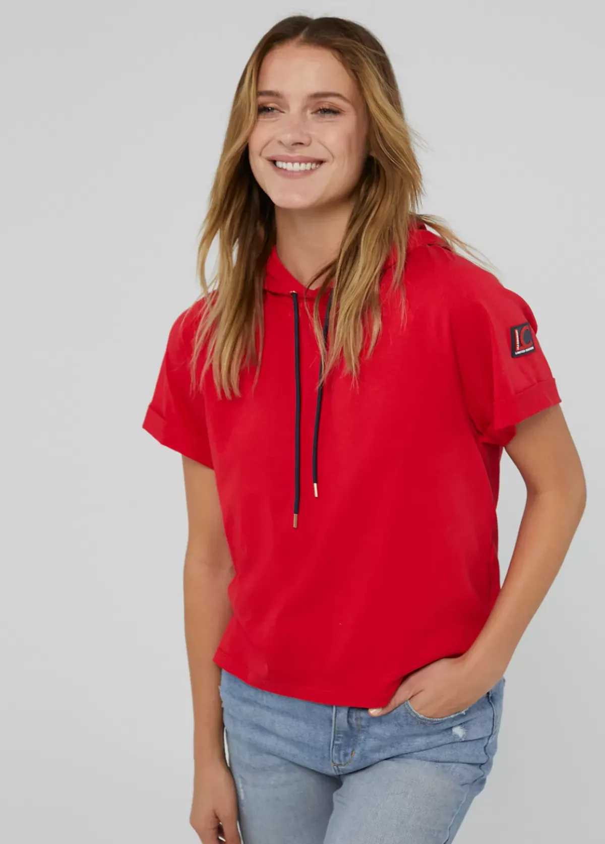 Outlet Sudadera manga corta roja de algodón 100%  - Lola Casademunt Sudaderas