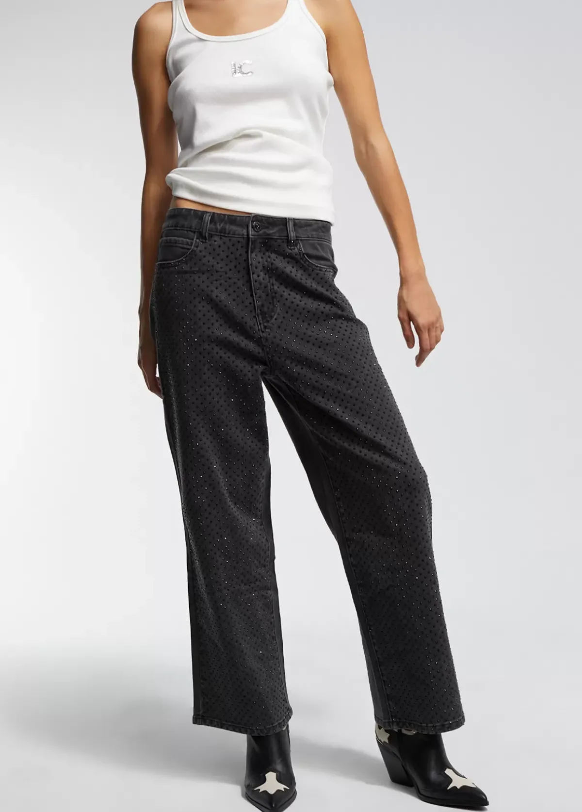 Hot Tejano detalle strass Pantalones