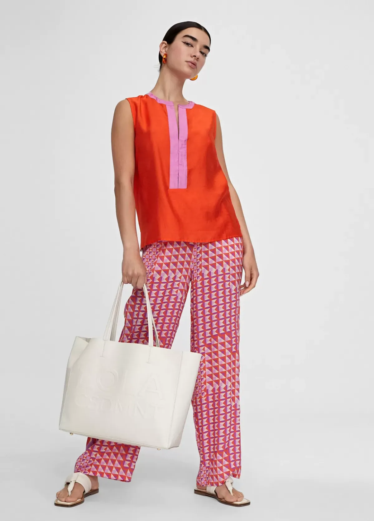 New Top bicolor con aberturas Camisas Y Blusas|Camisetas Y Tops