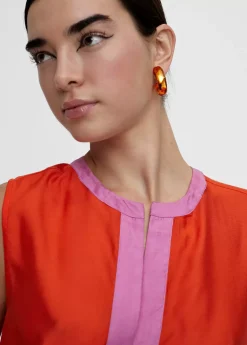 New Top bicolor con aberturas Camisas Y Blusas|Camisetas Y Tops