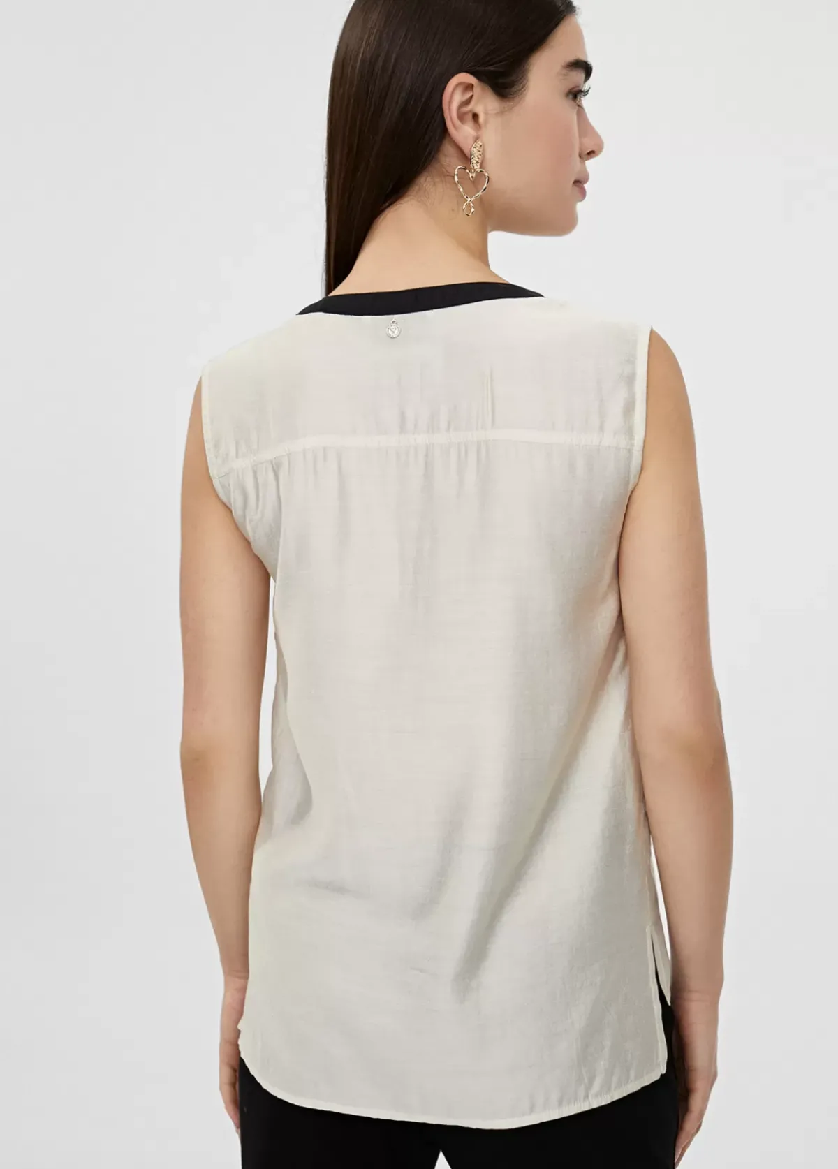 Sale Top bicolor con aberturas Camisetas Y Tops|Camisas Y Blusas