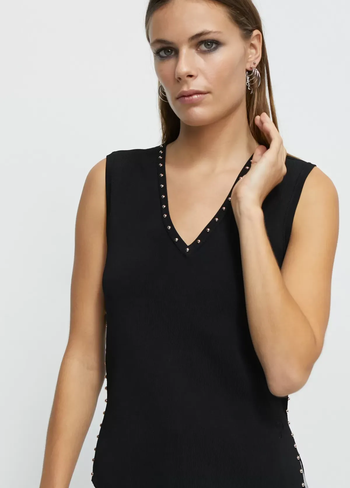 Clearance Top de punto tachas Camisetas Y Tops|Punto