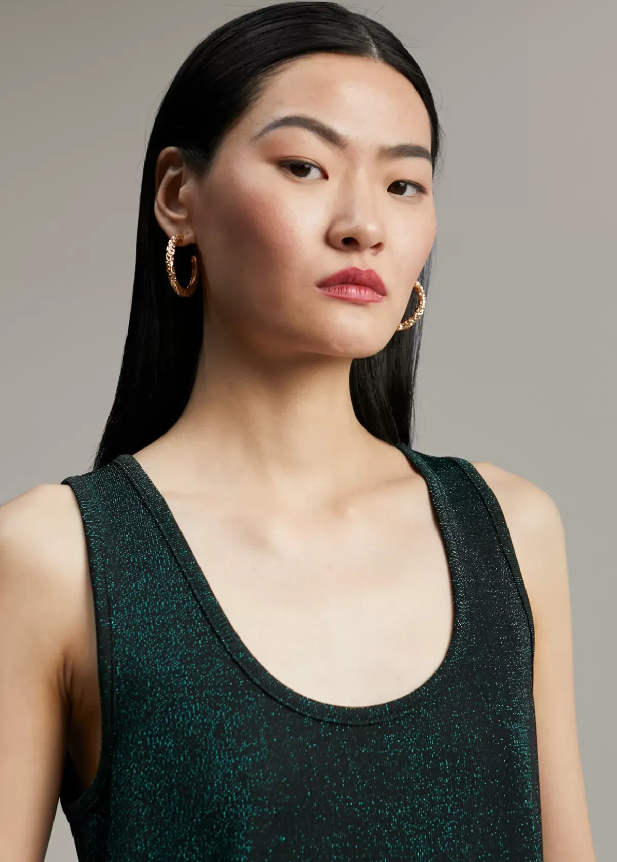 Discount Top largo lúrex Camisetas Y Tops