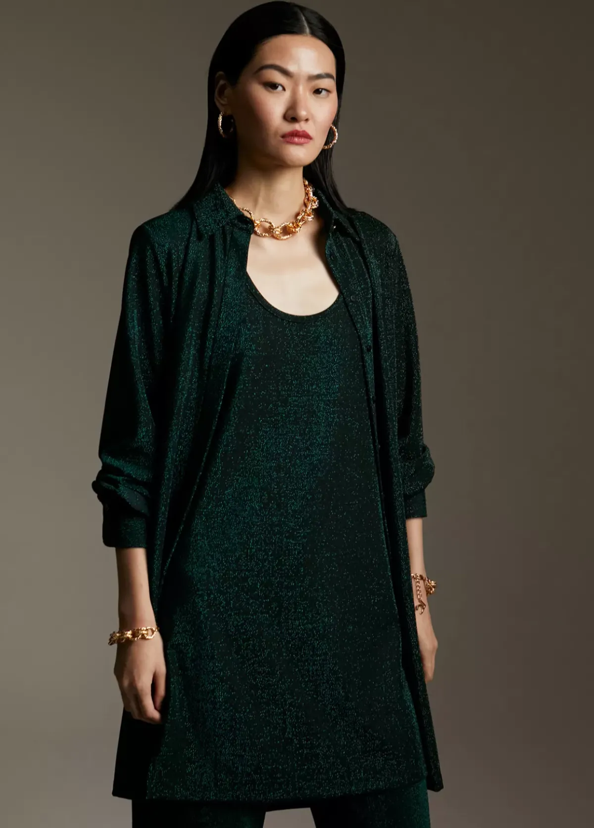 Discount Top largo lúrex Camisetas Y Tops