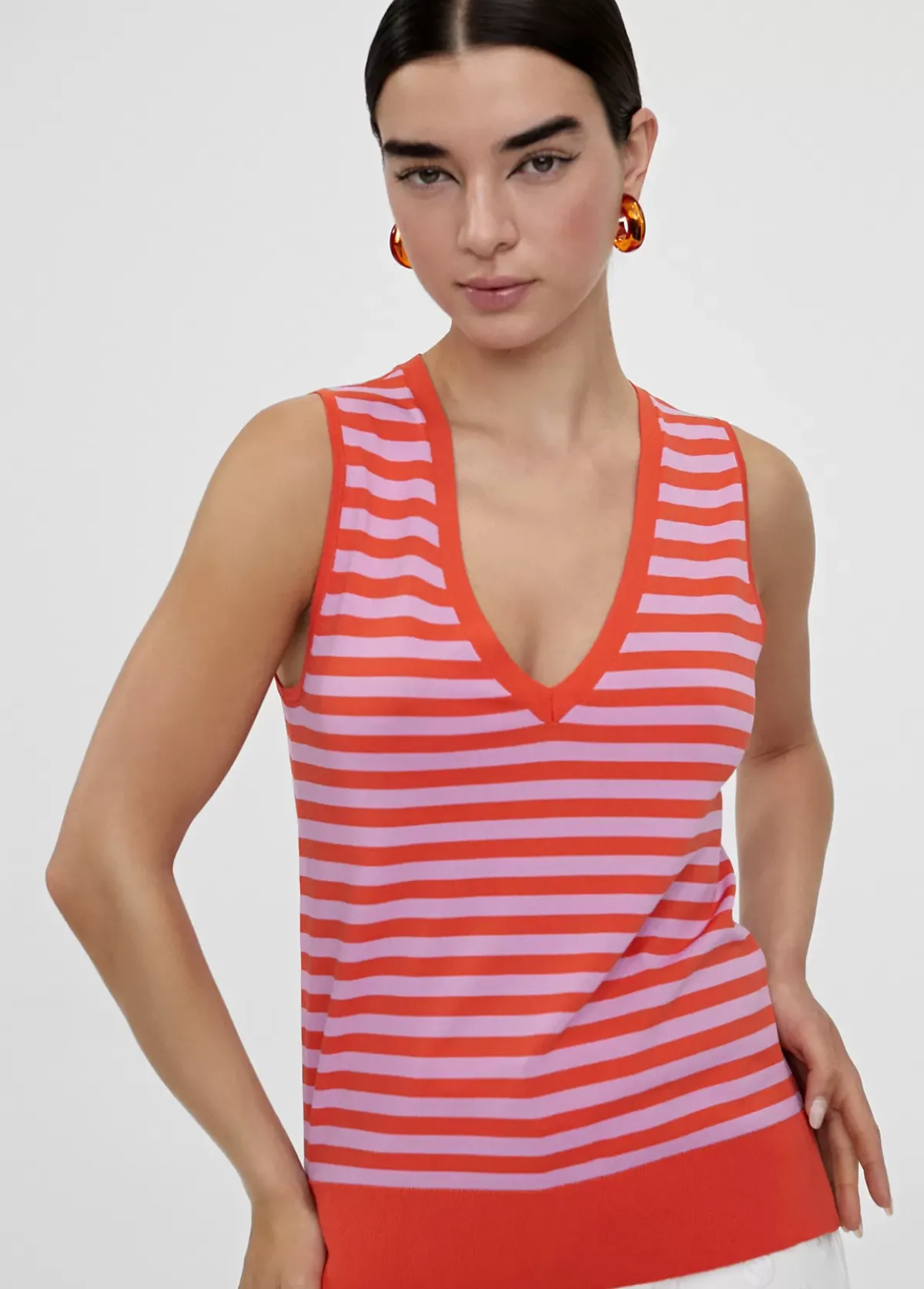 Sale Top punto bicolor Camisetas Y Tops|Punto