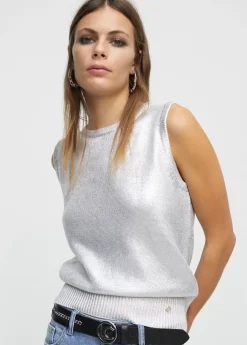 Online Top punto laminado Camisetas Y Tops|Punto