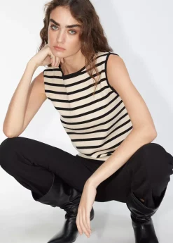 Top punto rayas Camisetas Y Tops|Punto