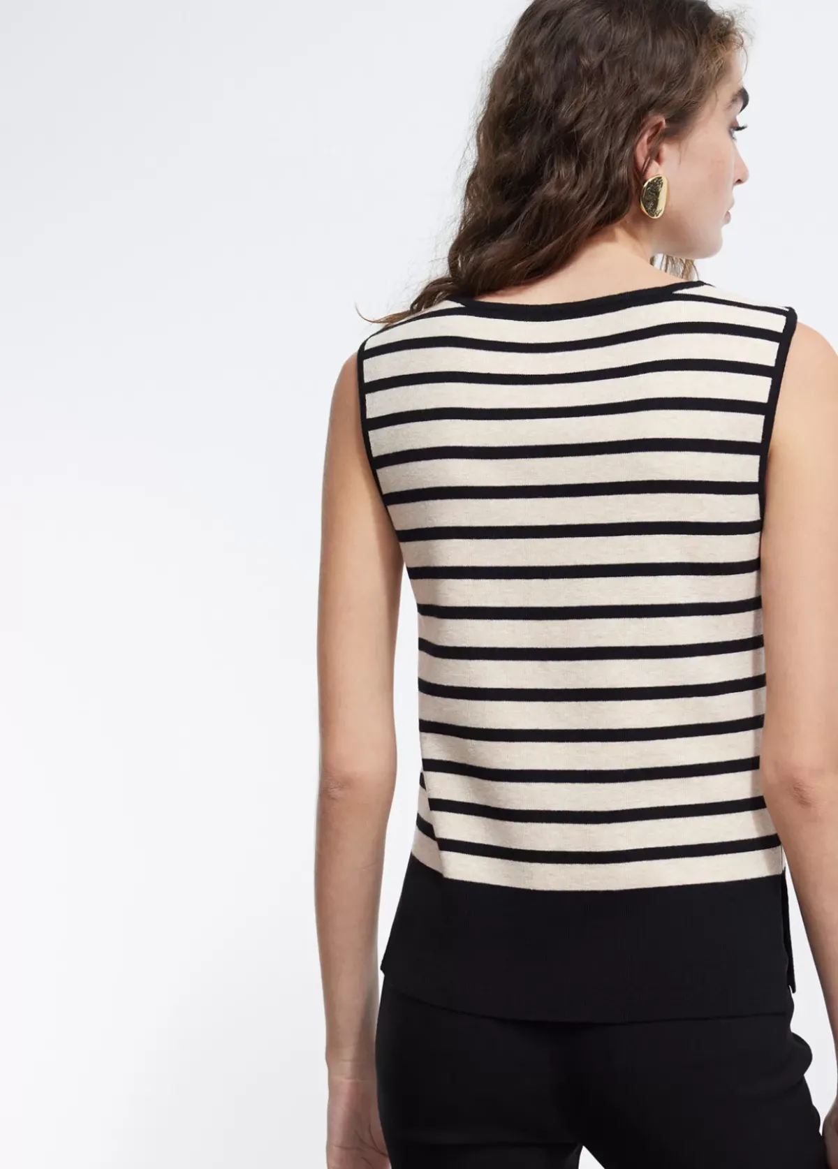 Top punto rayas Camisetas Y Tops|Punto