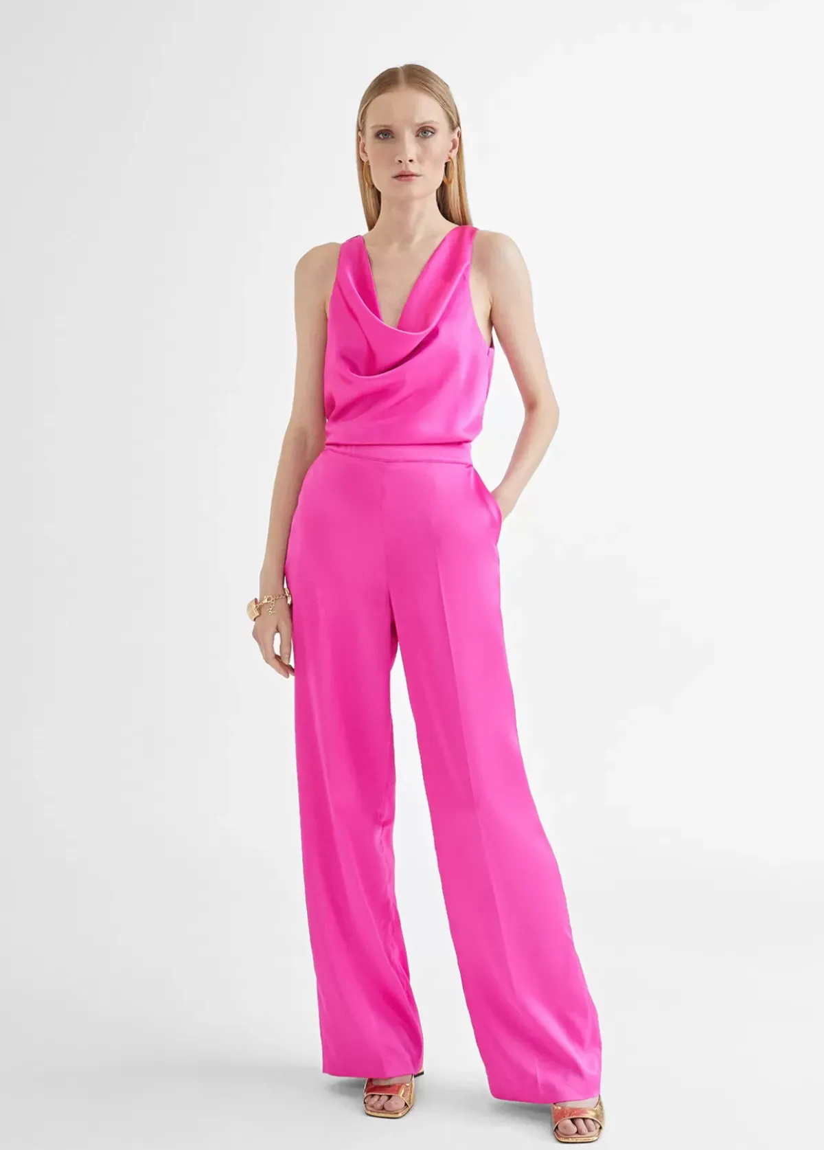 Clearance Top satinado con drapeado Camisetas Y Tops