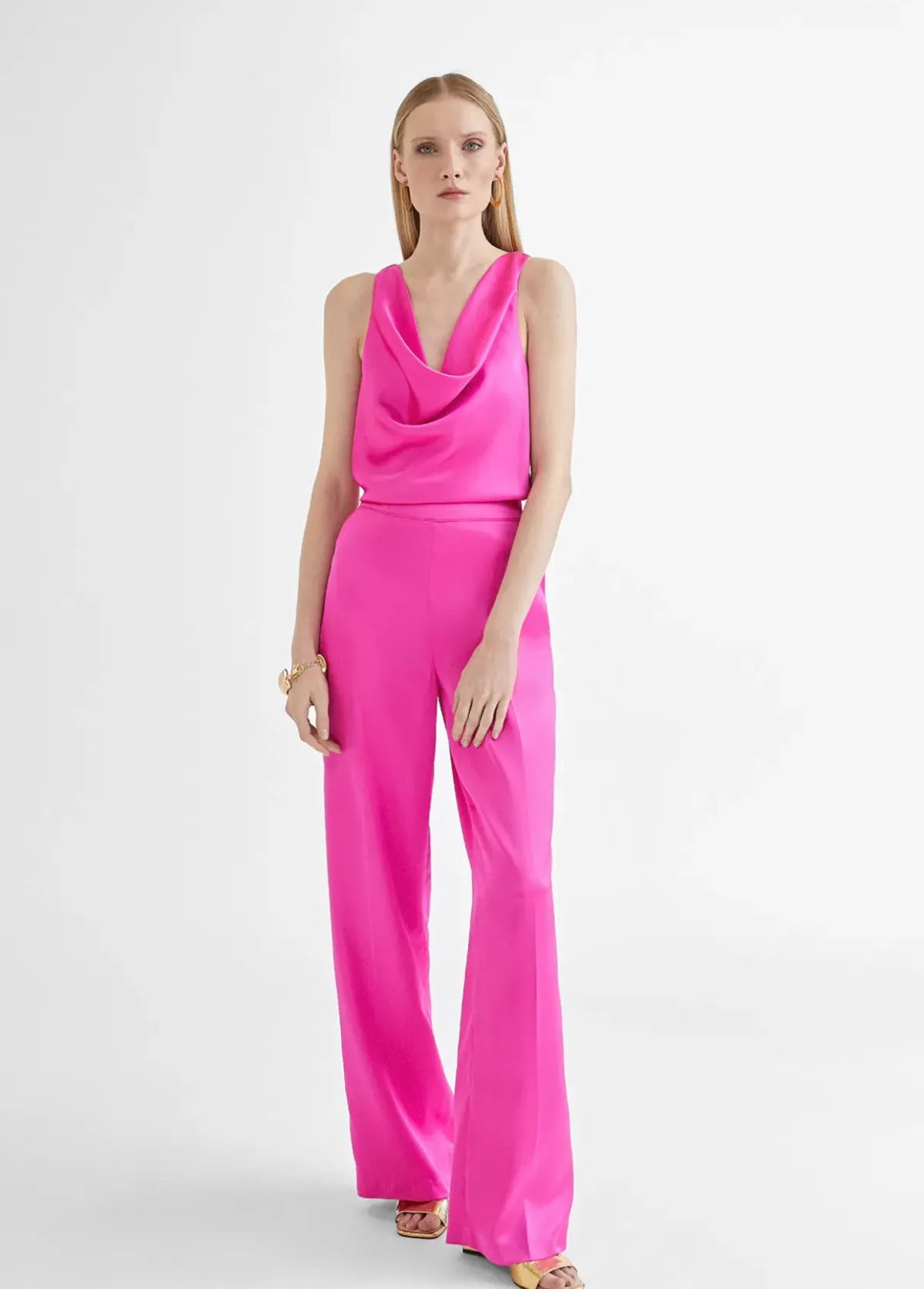 Clearance Top satinado con drapeado Camisetas Y Tops