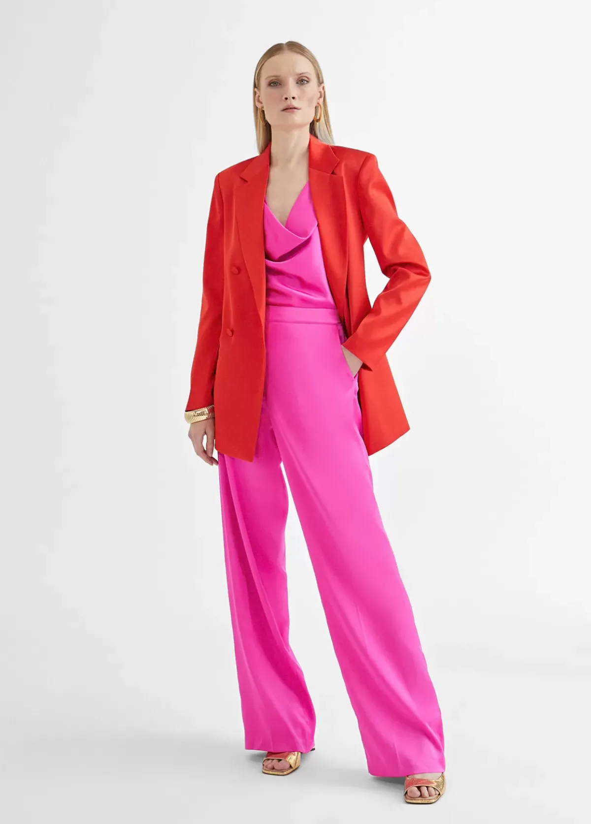 Clearance Top satinado con drapeado Camisetas Y Tops