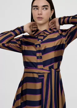 Outlet Vestido camisero de rayas Vestidos Y Faldas