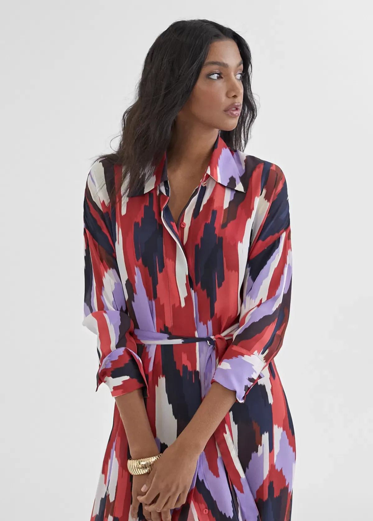 Vestido camisero largo y multicolor Vestidos Y Faldas