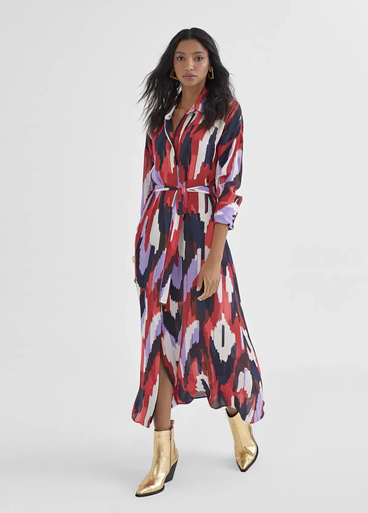 Vestido camisero largo y multicolor Vestidos Y Faldas