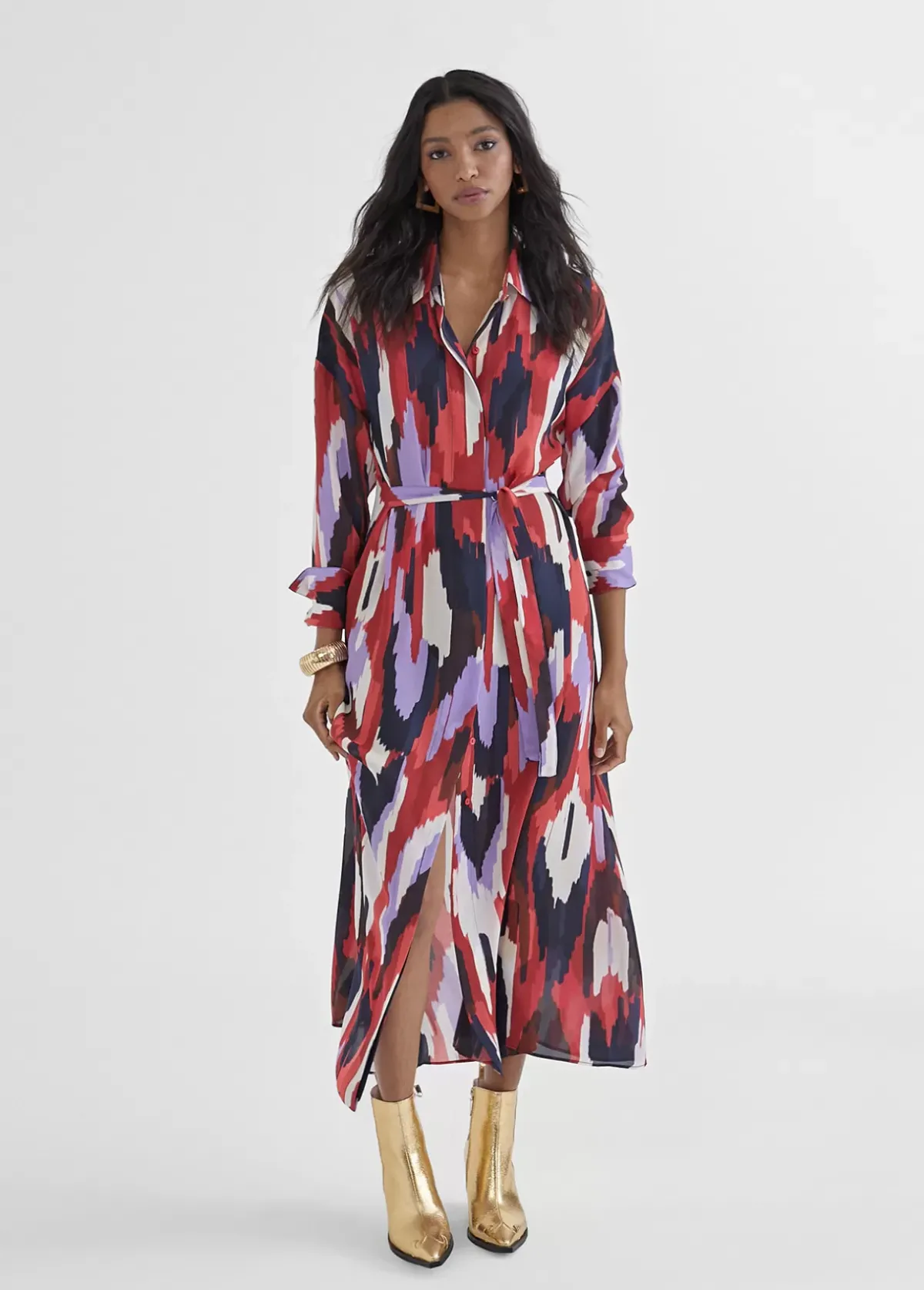 Vestido camisero largo y multicolor Vestidos Y Faldas