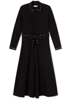 Hot Vestido detalle eyelets Vestidos Y Faldas