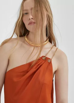 Online Vestido largo asimétrico Vestidos Y Faldas