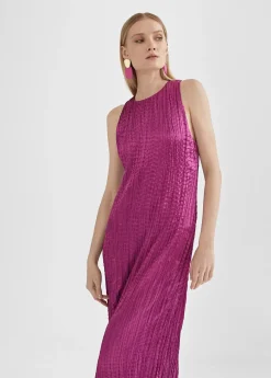 Outlet Vestido largo efecto plisado Vestidos Y Faldas