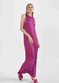 Outlet Vestido largo efecto plisado Vestidos Y Faldas