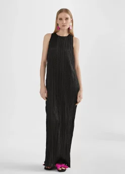 Vestido largo efecto plisado Vestidos Y Faldas