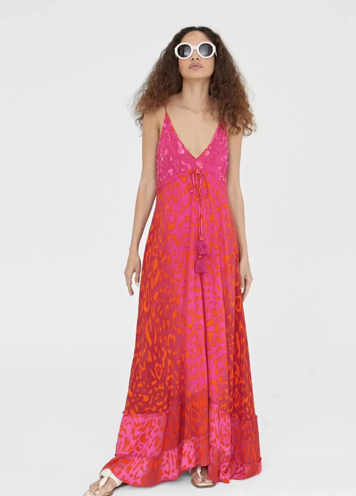 Vestido largo estampado animal print Baño