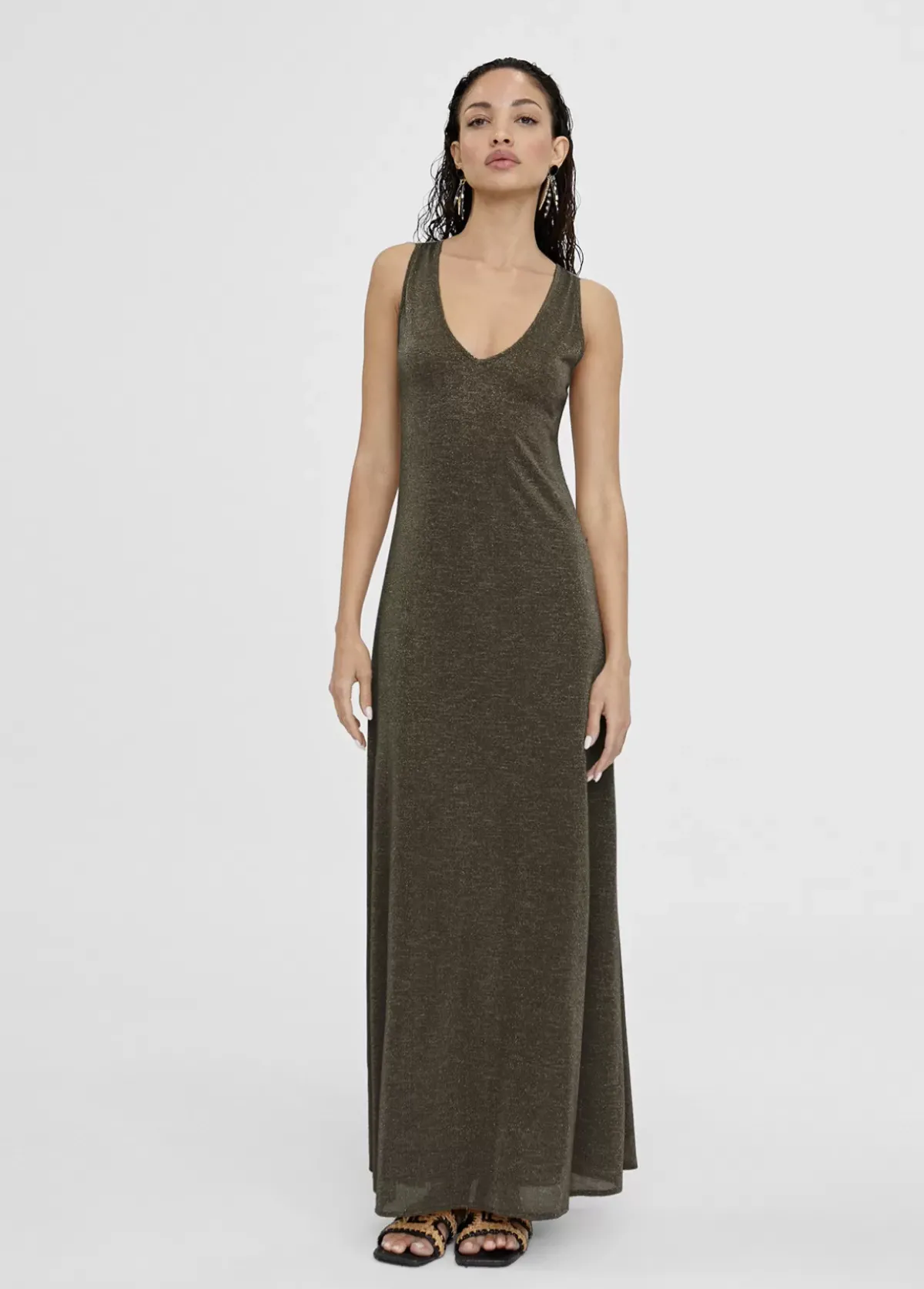 Sale Vestido largo y dorado Vestidos Y Faldas|Punto