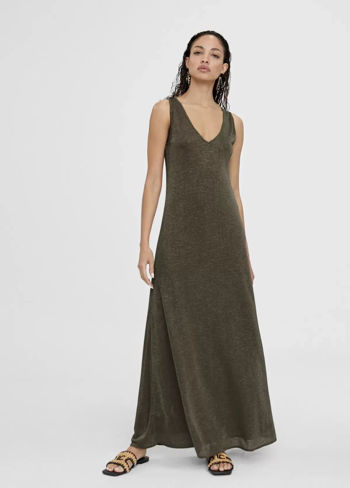 Sale Vestido largo y dorado Vestidos Y Faldas|Punto