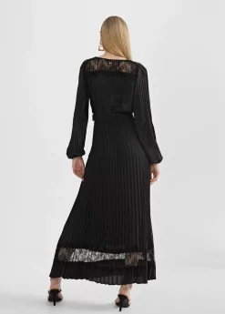 Sale Vestido largo plisado y encaje Vestidos Y Faldas