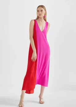 Vestido midi  bicolor Vestidos Y Faldas