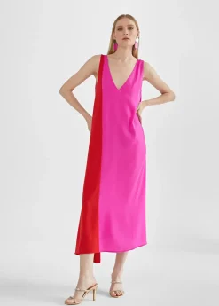 Vestido midi  bicolor Vestidos Y Faldas