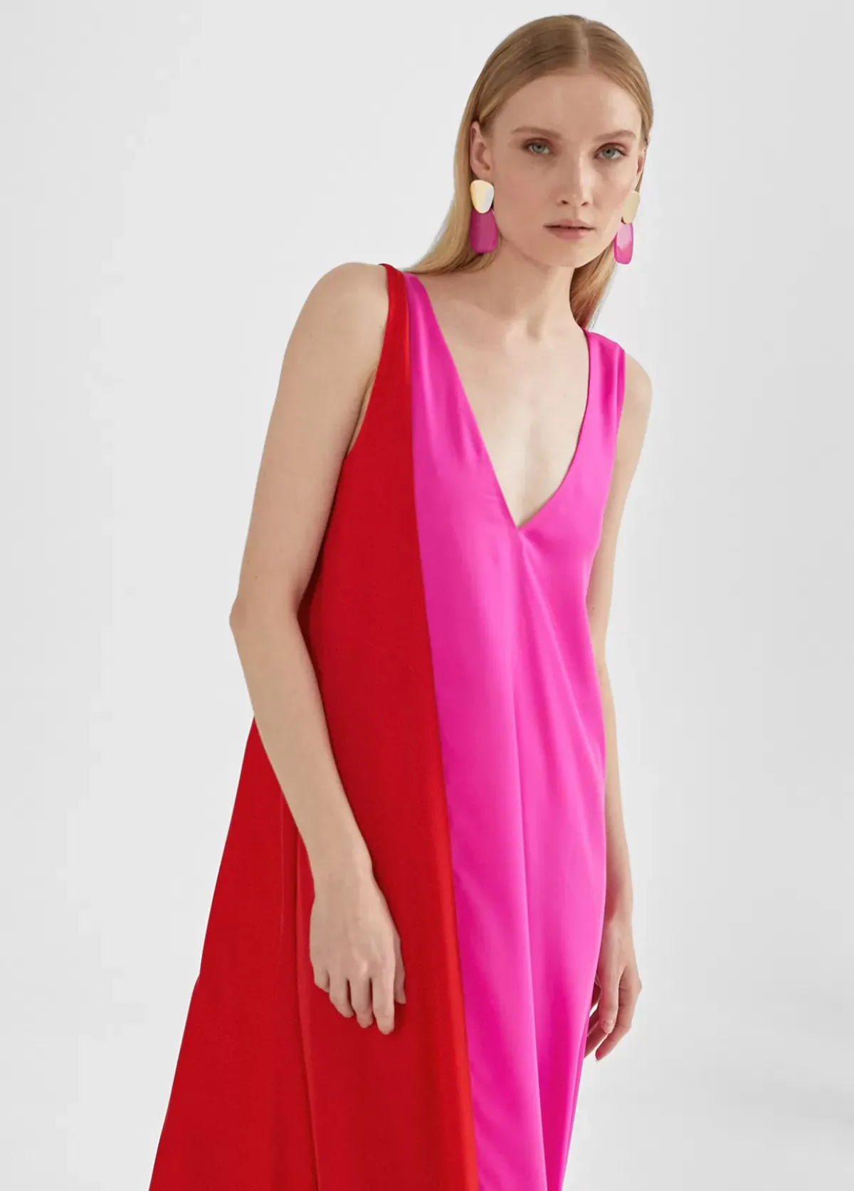 Vestido midi  bicolor Vestidos Y Faldas