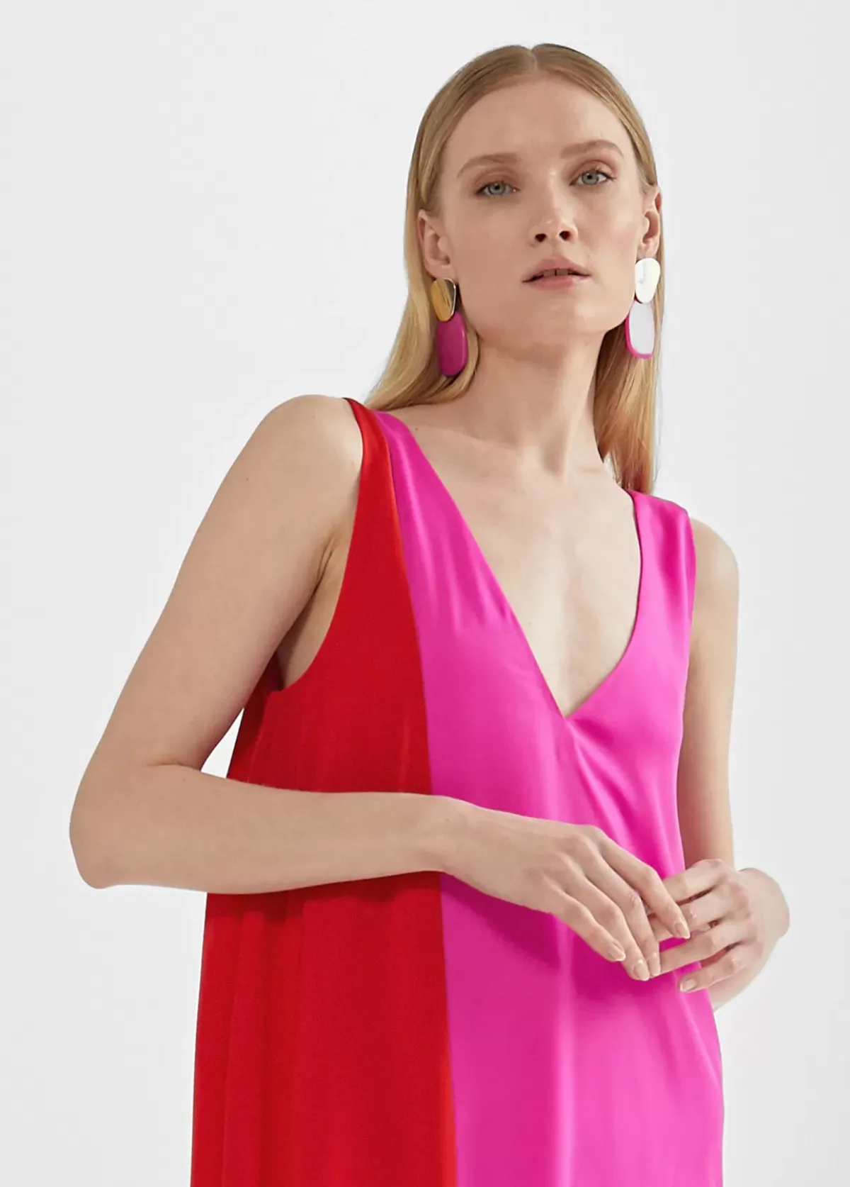 Vestido midi  bicolor Vestidos Y Faldas