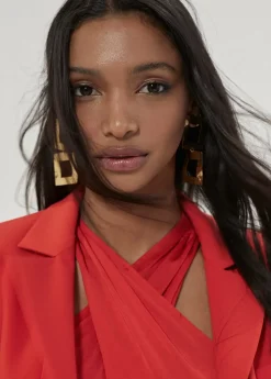 Best Vestido midi cuello halter cruzado Vestidos Y Faldas