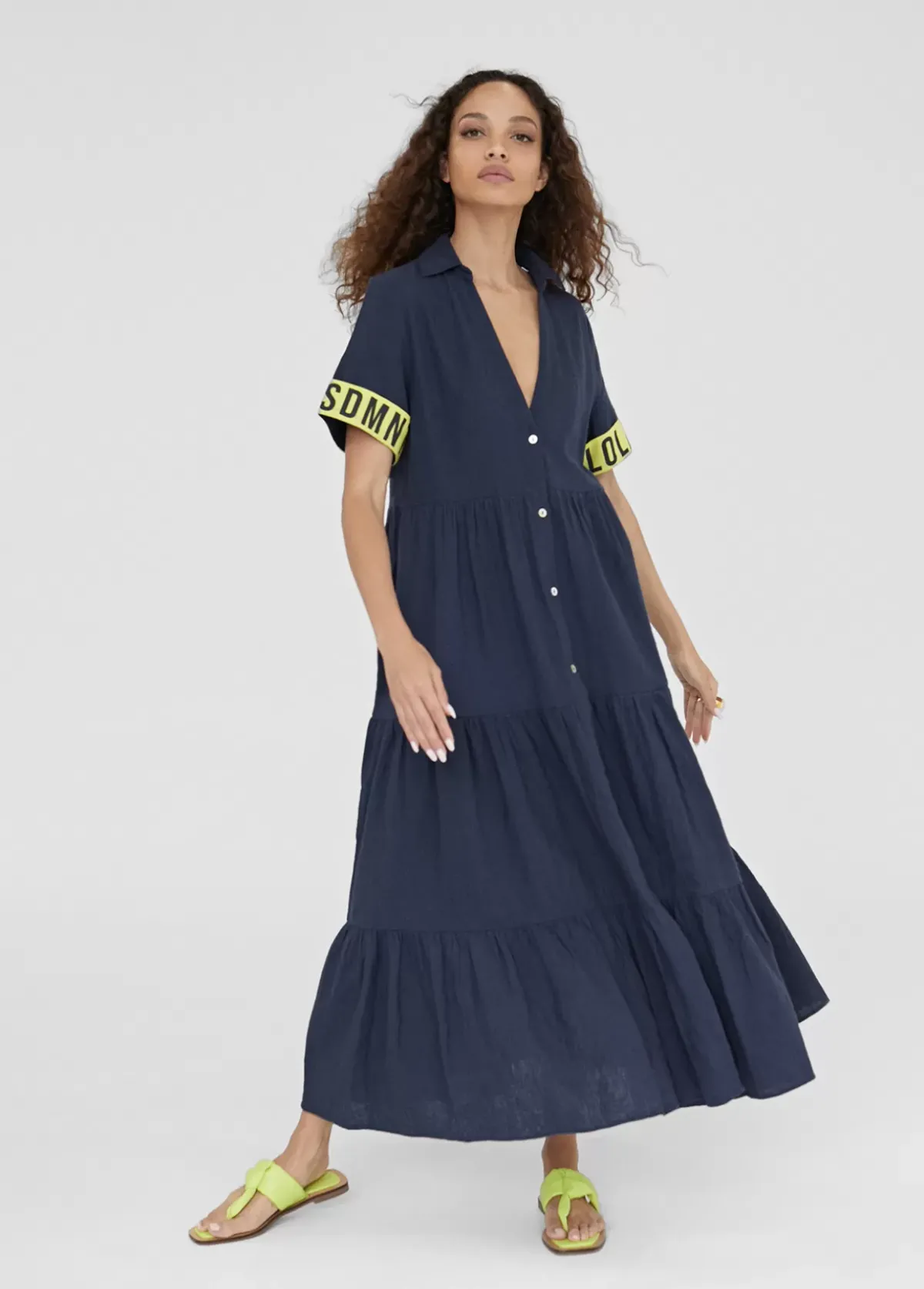 Outlet Vestido midi de volantes Vestidos Y Faldas|Baño