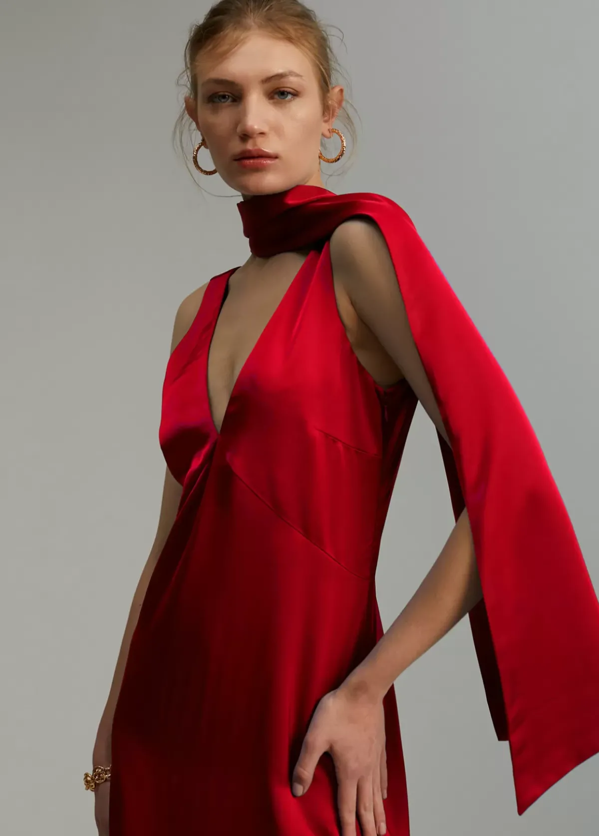 Best Vestido midi satén Vestidos Y Faldas