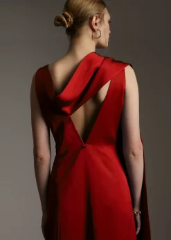 Best Vestido midi satén Vestidos Y Faldas