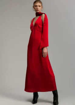 Best Vestido midi satén Vestidos Y Faldas