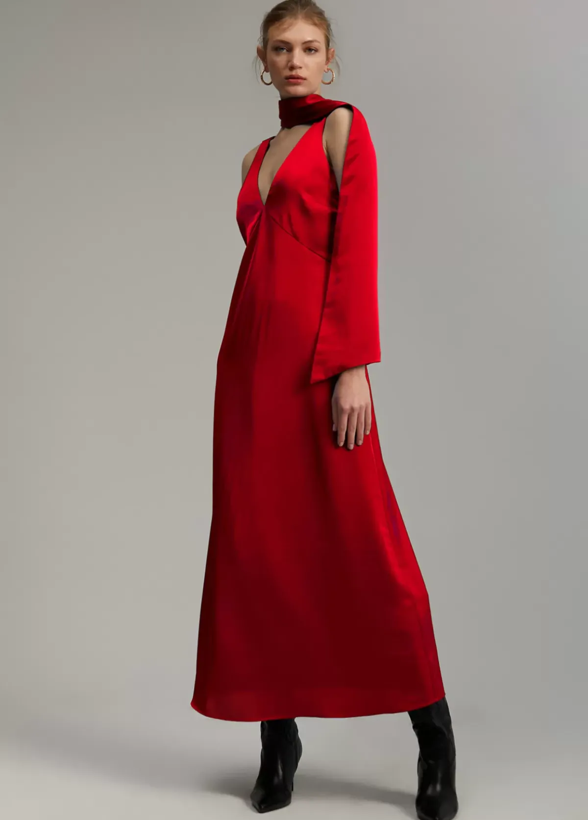 Best Vestido midi satén Vestidos Y Faldas